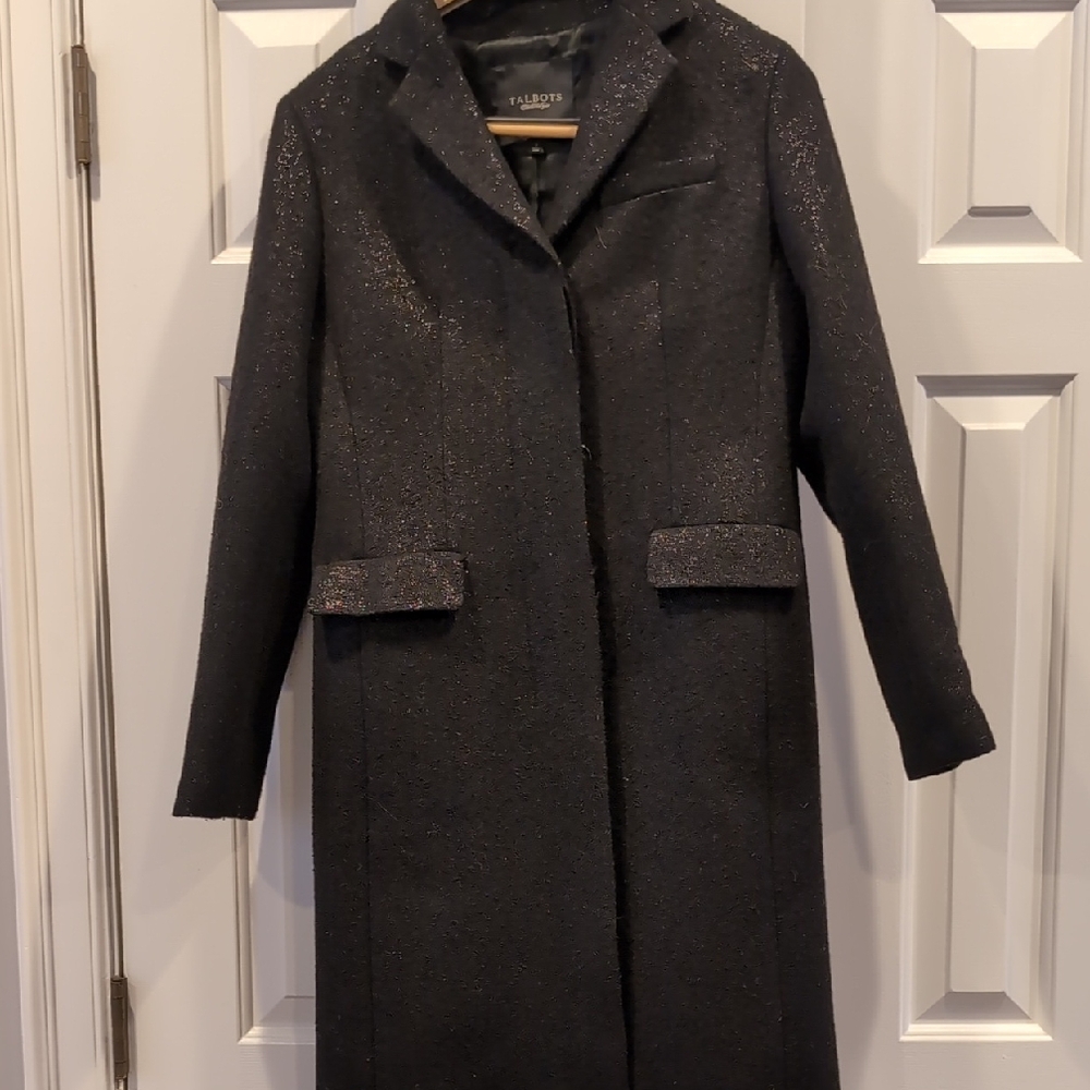 Talbots Elegant Black Trench Coat